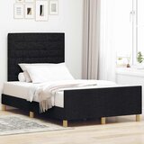  Krevetna konstrukcija s uzglavljem Crna 120 x 200 cm tkanina | shoptok.hr