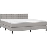  box spring s madracem LED svjetlosivi 160x200 cm tkanina | shoptok.hr