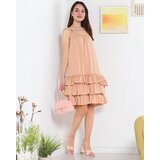 Resti Women's camel strappy dress with frills - Clothing | Shoptok.si