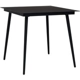 vidaXL Vrtna jedilna miza črna 80x80x74 cm jeklo in steklo, (20665593) | Shoptok.si