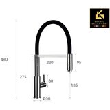 Kranig Kraanwerk Kuhinjska pipa vrhunskega dizajna | Kuhinjska mešalna pipa s gibljivo cevjo in pršilno glavo | Murcia della, (21730757) | Shoptok.si