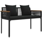  Zunanja klop z blazino Črna 117 x 54 x 74.5 cm poli ratan, (5000272961) | Shoptok.si
