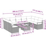  10-delni vrtni set kavčev z blazinami siva poli ratan | Shoptok.si