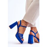 Boto FB2 Women's Suede Platform Sandals Blue Verda | Shoptok.si
