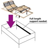 LEŽAJ s letvicama Smeđa 100 x 190 cm Čvrsto drvo bukve | shoptok.hr