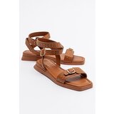 LuviShoes CARRIL Camel Genuine Leather Women Sandals Cene
