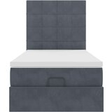 vidaXL Otomanski posteljni okvir z vzmetnicami siv 80x200 cm žamet | Shoptok.si
