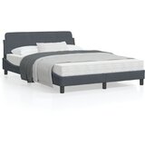 vidaXL Posteljni okvir z vzglavjem temno siv 140x190 cm žamet Cene
