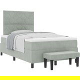 Box Spring Krevet s Madracem i Klupom Svjetlosiva 120x200 cm Velvet | shoptok.hr