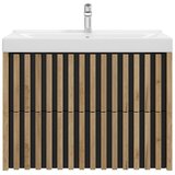 Modern Living kombiniran umivalnik line, imitacija hrasta, črna | Shoptok.si