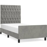 Maison Chic Posteljni okvir - Enojna postelja - Postelja za odrasle brez vzmetnice svetlo siv 90x200 cm žamet-J7622, (21773416) | Shoptok.si