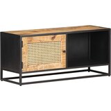 TV ormarić 90x30x40 cm od grubog drva manga i prirodne trske | shoptok.hr