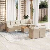 vidaXL 10-dijelni set vrtnih sofa s jastucima bež od poliratana | shoptok.hr