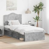  Krevetna konstrukcija s uzglavljem Betonska siva 90 x 190 cm | shoptok.hr