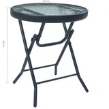 Bistro stol crni 40 x 46 cm od čelika i stakla | shoptok.hr