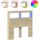 Ormarić za uzglavlje s LED svjetlima boja hrasta 100x17x102 cm | Eponuda.com