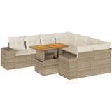 Maison Chic Seti vrtnega pohištva - Vrtna garnitura 9-delna z blazinami bež poli ratan, (21795815) | Shoptok.si