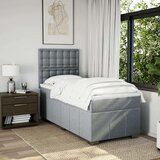 vidaXL Box spring postelja z vzmetnico svetlo siva 90x190 cm blago | Shoptok.si