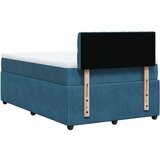 vidaXL Box spring postelja z vzmetnico modra 120x190 cm žamet, (21309959) | Shoptok.si