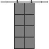  Klizna vrata s priborom 90 x 205 cm kaljeno staklo i aluminij | shoptok.hr