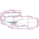 vidaXL Posteljni okvir brez vzmetnice bel 140x200 cm trdna borovina | Shoptok.si