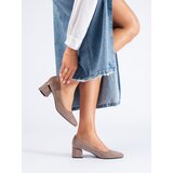 SHELOVET Suede low-heeled pumps beige Cijene