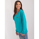 Fashion Hunters Turquoise plain blouse with long sleeves | Shoptok.si