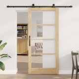  Klizna vrata ORKDAL 93 x 202 cm Masivna borovina i staklo | shoptok.hr