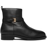 Tommy Hilfiger Škornji Th Buckle Riding Leather Bootie FW0FW08781 Črna cene