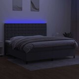 Krevet box spring s madracem LED tamnosivi 200x200 cm tkanina | shoptok.hr