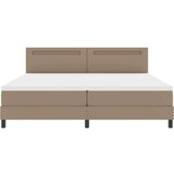  Postelja z vzmetnico Kapučino 200 x 200 cm Umetna koža, (5000127855) | Shoptok.si