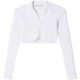 Bershka Pletena jopa bela | Shoptok.si
