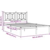  Metalni okvir za krevet s uzglavljem bijeli 135x190 cm | Eponuda.ba