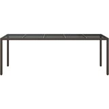 vidaXL Vrtna jedilna miza Rjava 250x100x75 cm Poli ratan | Shoptok.si