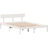 vidaXL Krevet s regalom z knjige bez madraca bijeli 150x200cm borovina | shoptok.hr