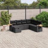 vidaXL 7-dijelni set vrtnih sofa od poliratana s jastucima crni | shoptok.hr