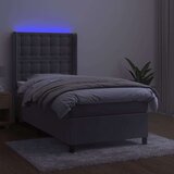  Box spring s madracem LED svjetlosivi 90x190 cm baršun | shoptok.hr