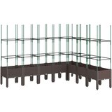  Cvetlično korito z oporno mrežo rjavo 200x160x142,5 cm pp | Shoptok.si
