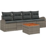  5-dijelni vrtni set sofe s jastučićima sivi poli ratan akacija 2-sjedna vrtna sofa s prostorom za pohranu i jastučićima sivi po | shoptok.hr