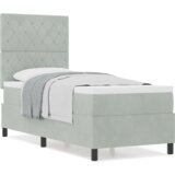 vidaXL Box Spring postelja z vzmetnico svetlo siva 80x200 cm žamet | Shoptok.si