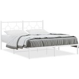vidaXL Metalni okvir za krevet s uzglavljem bijeli 150x200 cm | shoptok.hr