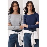 TRENDYOLMILLA ženska bluza Twoaw25Bz00062, Siva Melanž-Plava | Eponuda.com