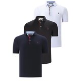 Dewberry TRIPLE SET T8582 MENS T-SHIRT-BLACK-WHITE-NAVY BLUE Cijene
