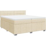 vidaXL Krevet s oprugama i madracem krem 200 x 200 cm od tkanine | shoptok.hr