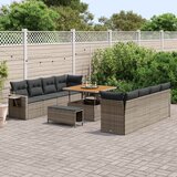 vidaXL set vrtnih sofa od 11 dijelova s jastucima sivi poli ratan akacija | shoptok.hr