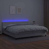  Box spring s madracem LED bijeli 200x200 cm umjetna koža | shoptok.hr
