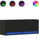 Maison Chic Stenska TV omarica - TV stojalo - Televizijska omarica z LED lučkami črna 100x31x38 cm, (21701967) | Shoptok.si