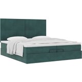 vidaXL Okvir kreveta s madracima tamnozeleni 200x200cm baršunasti - Tamnozelena 200 x 200 cm Gladak dizajn | shoptok.hr