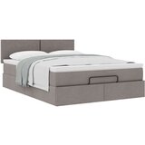 vidaXL Otomanski posteljni okvir z vzmetnico taupe 140x200 cm blago | Shoptok.si
