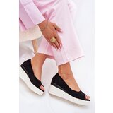 Boto Women's Wedge Sandals Made of Eco Suede Black Velira | Shoptok.si